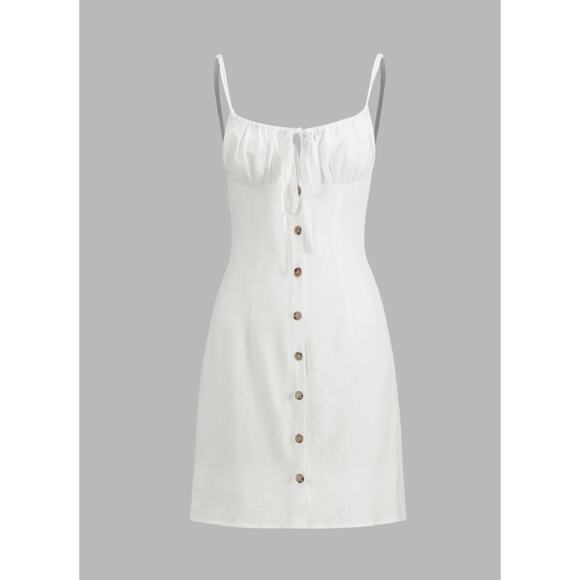 Darling Linen Plain Mini Dress - Picture 5 of 5